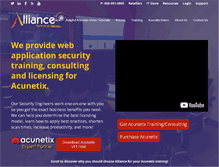 Tablet Screenshot of alliancewebsecurity.com